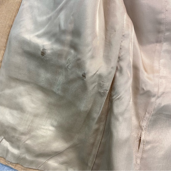 Vintage 70s Western Corduroy Leather Light Mustard Size S - Picture 9 of 11